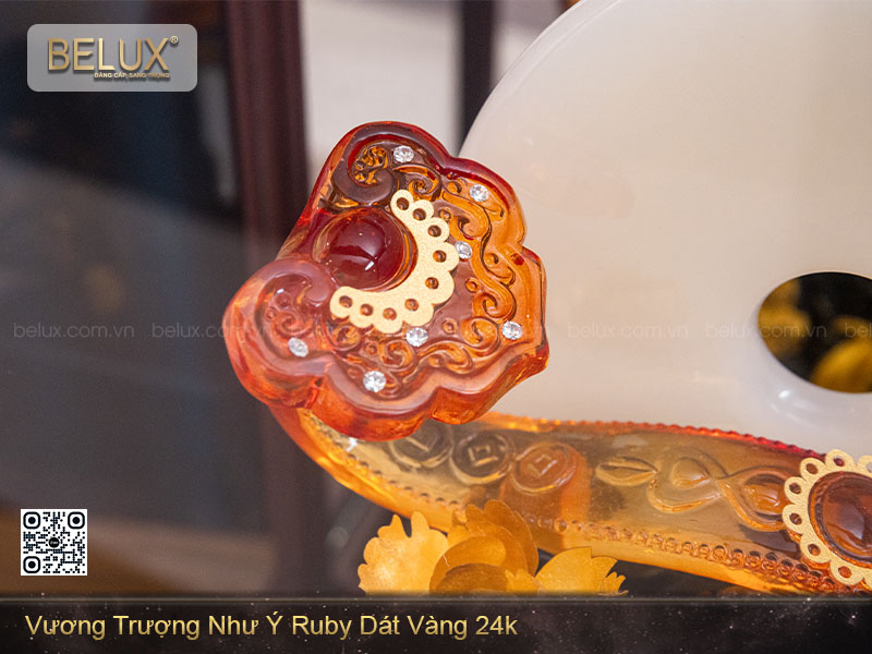 Vương Trượng Như Ý Ruby Dát Vàng 24k